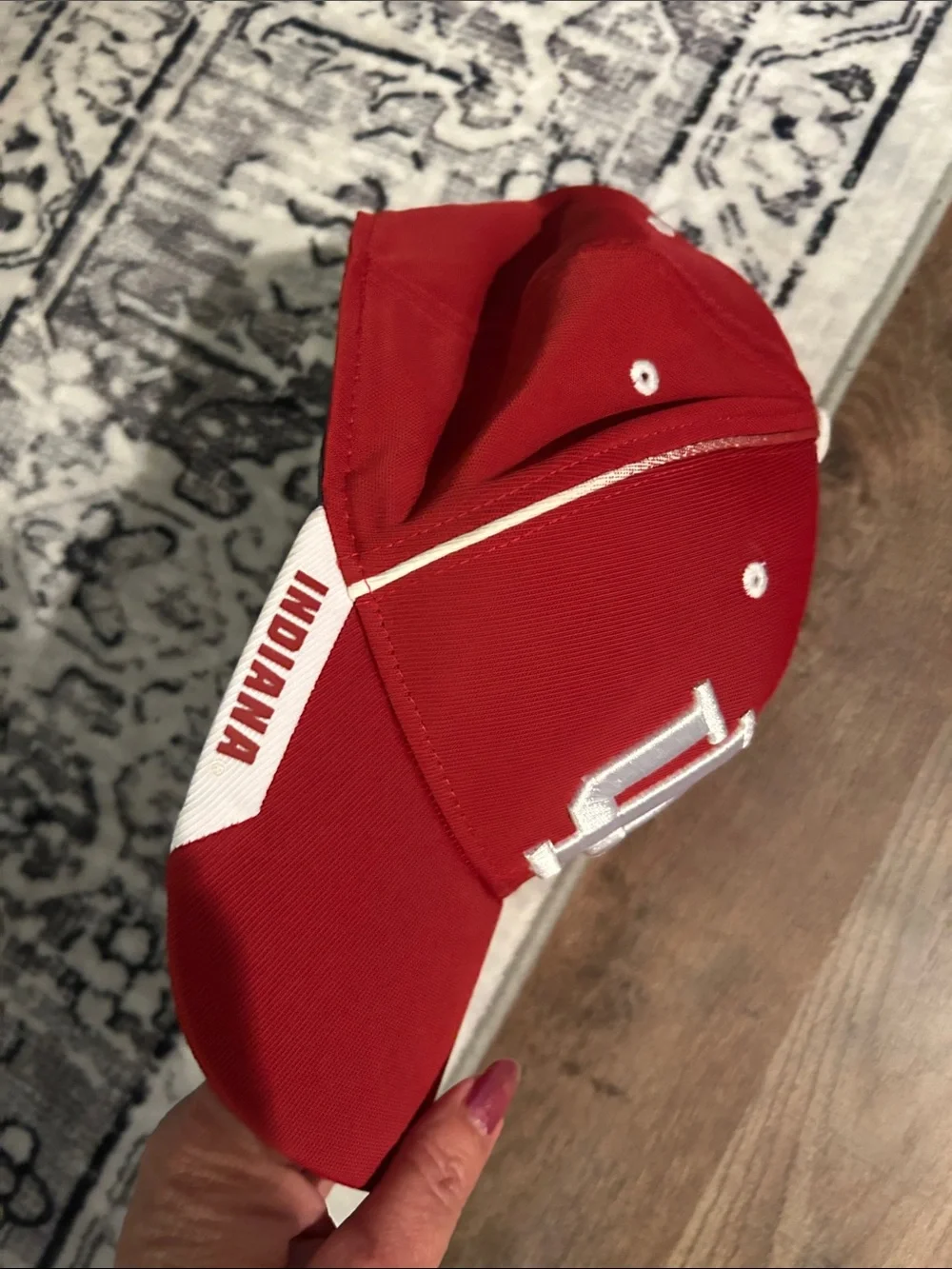 Kids Red Indiana Adidas Baseball Cap